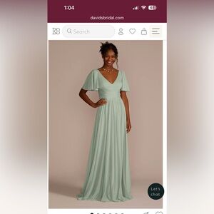 Mint green bridesmaid dress from David’s Bridal